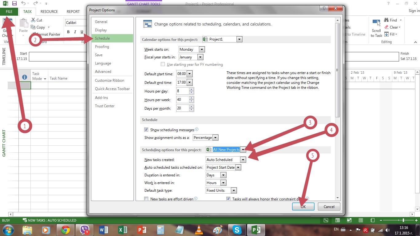 fixing ms project timeline formatting